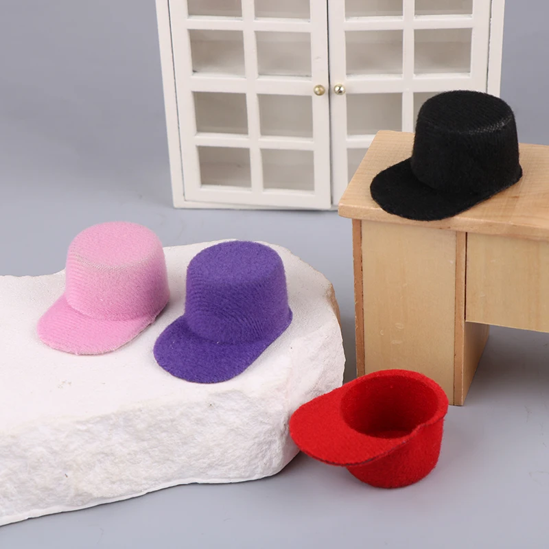 Doll House Miniature Colorful Hat Mini Dolls Hat Baseball Cap Duck Tongue Cap For Doll Dress Up Decor Accessories Toys