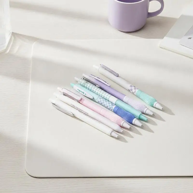 5pcs Retractable Gel Pen Korean Simple Transparent Smudge Proof Ink Pens for Office School Diary Writing Gift