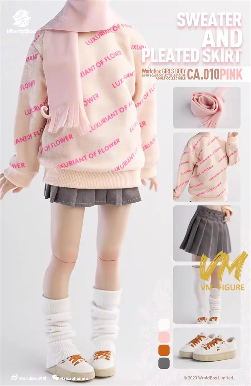 Worldbox CA010 gs001/2/3/4 1/6 Winter Girl Clothing Set Sweater Pleated Skirt Shoes Boots Fit 12'' Female Soldier Action Figure