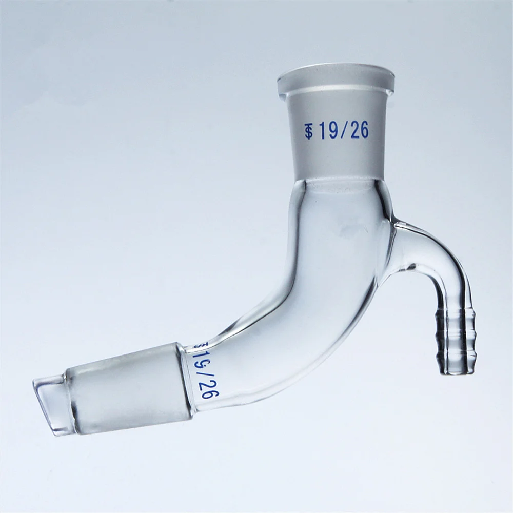 High Quality 19/26 24/29,105 Bend,Glass Adapter Vacuum take off,with Hose Connector Tube Lab Supplies