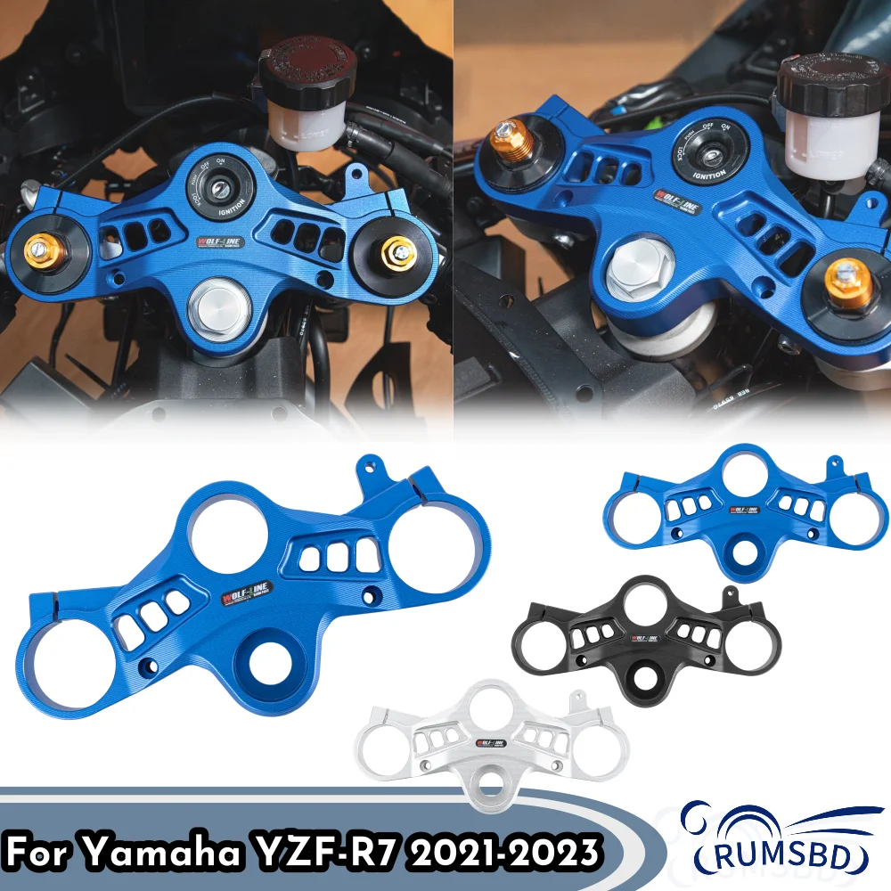 

For Yamaha YZF-R7 2021-2023 Motorcycle Upper Front Fork Holder Bracket Kit Extend Adapter YZF R7 R 7 Top Triple Clamp Handlebar