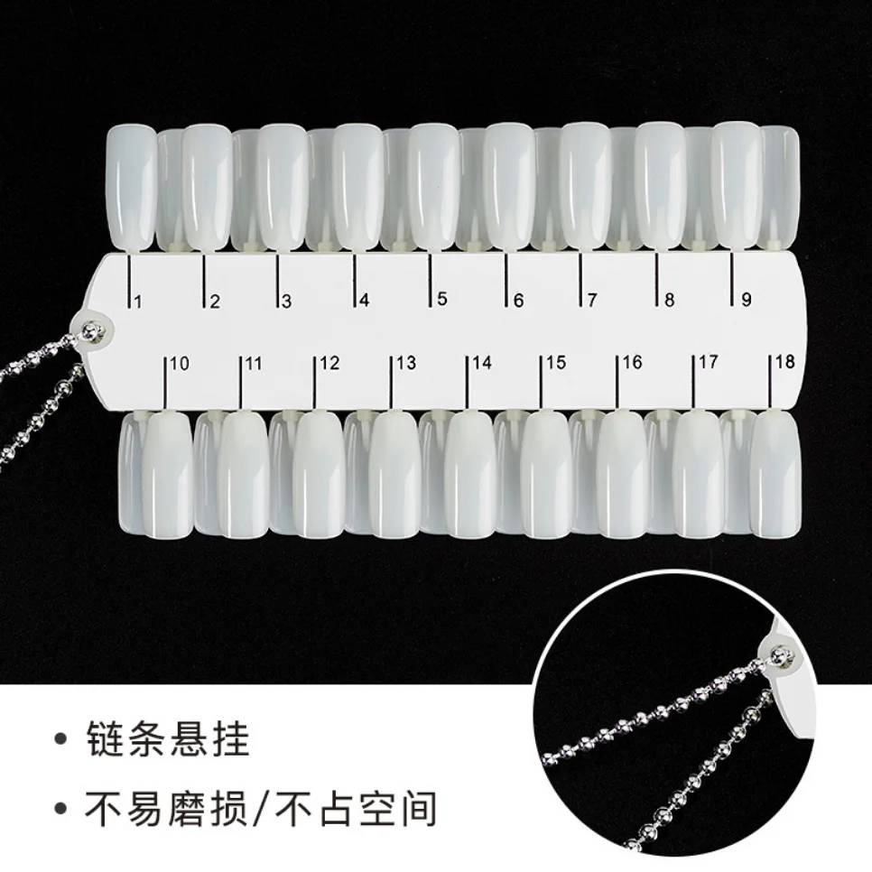 10Pcs Nail Art Swatch Card Nail Polish Display Clear Swatches Fan Shaped Oval Almond Model Typography Finger Ring Nail Templates