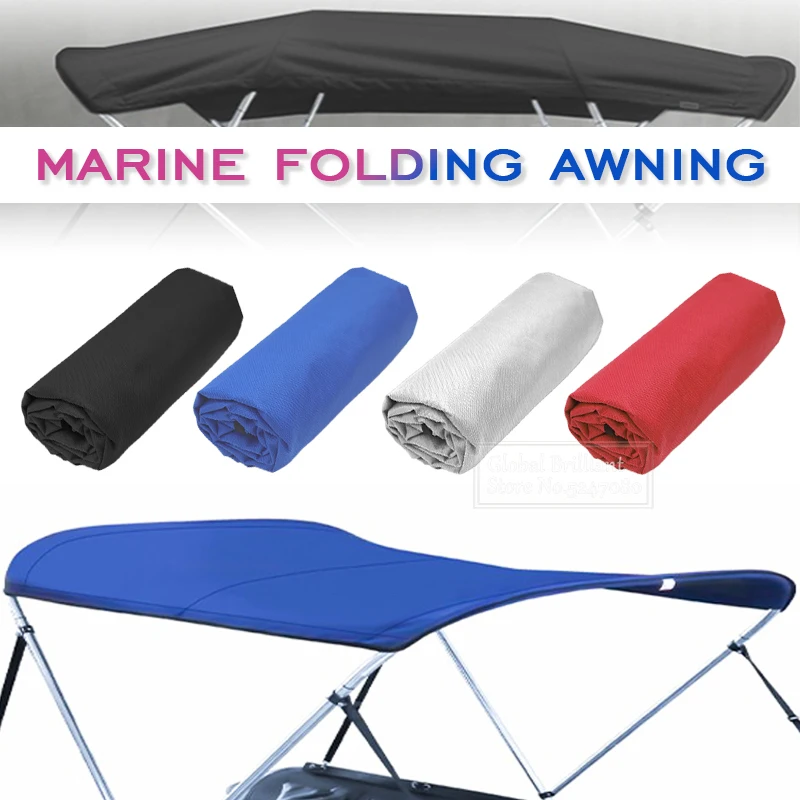3 Bow 4Bow Boat Bimini Top 600D Polyester Canopy Waterproof&Sun Shade Awning Canopy Fit for Boat Yacht Red Blue Boat Accessories
