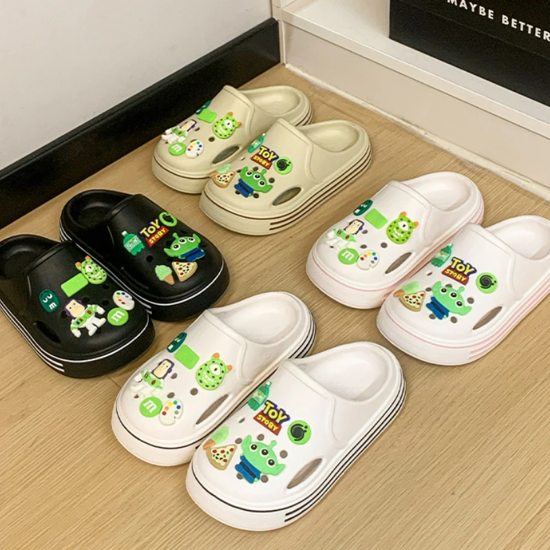 

Kids'Slippers Cartoon EVA Fashion Summer Outdoor Shoes For Children Anti-slip Thick Bottom Beach Shoes Pink White Size 24-37