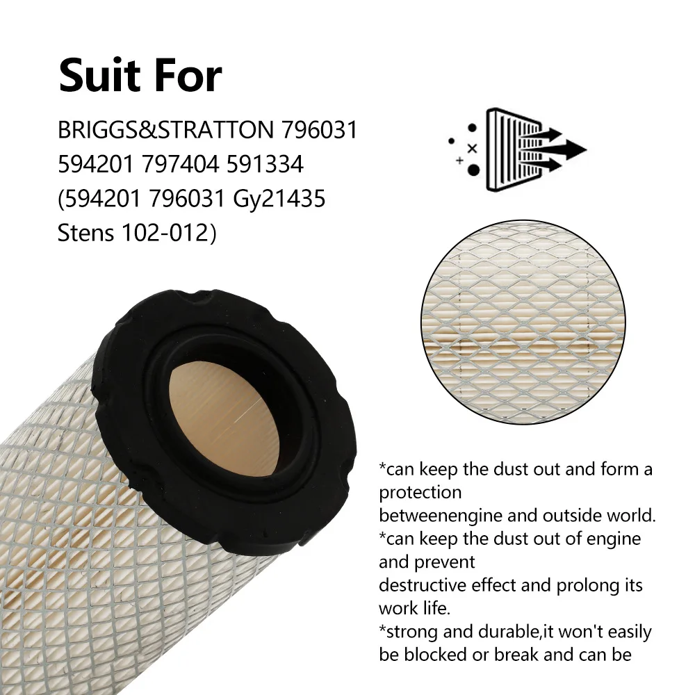 

Air Filter Pre Fuel Filter Kit For Briggs&Stratton 796031 590825 591334 594201 # MIU13038 15.5hp -19.5hp Lawn Mower Parts