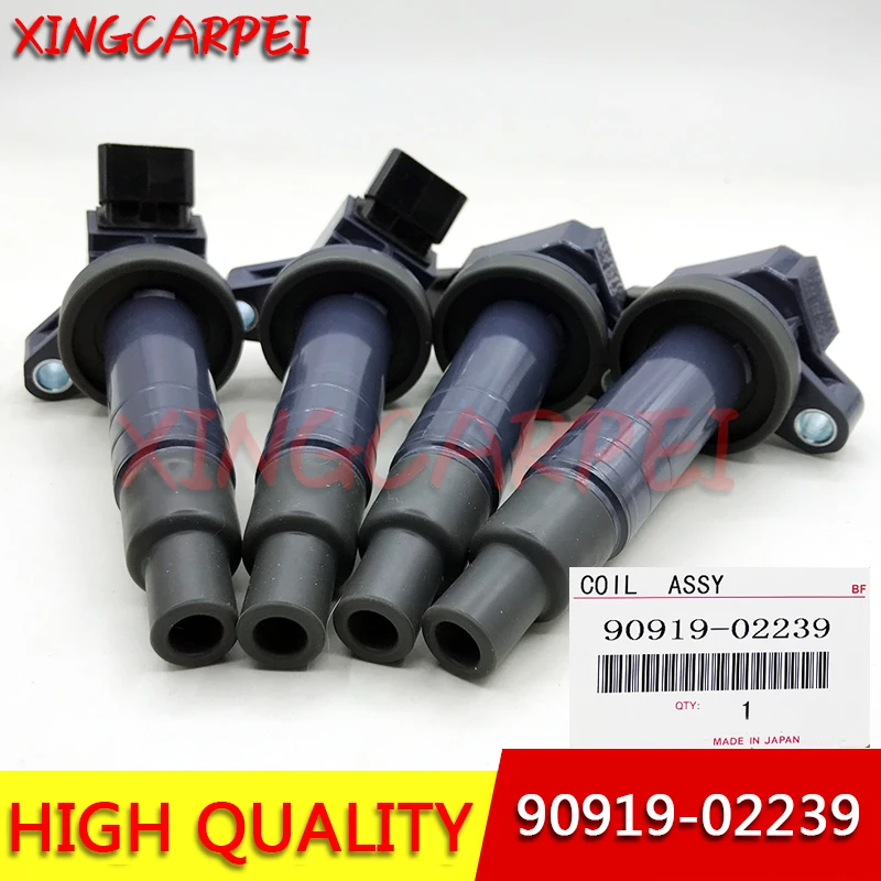 4pcs Car Ignition Coil 90919-02239 90919-02262 UF-247 For 2000-2005 Toyota Celica Corolla Matrix MR2 1.8 90919 02239 909190223