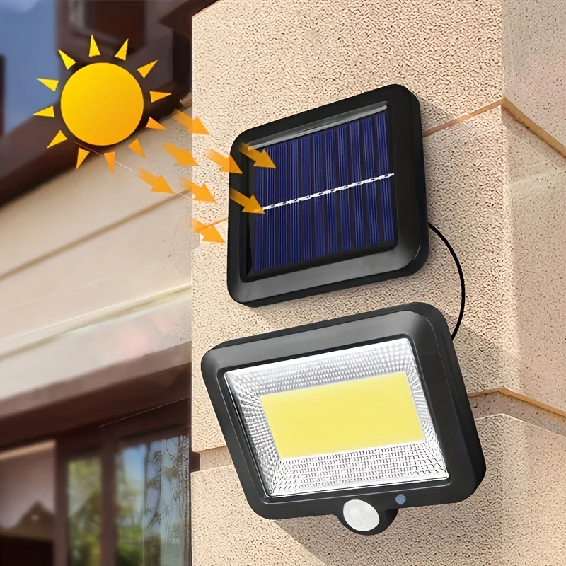 

Solar Wall Light PIR Motion Sensor Wall Lamp Super Bright 100LEDs COB Outdoor Body Sensing Wall Lamp With 5m Extending Cable