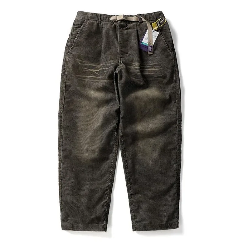

Japanese Retro Heavyweight Pure Cotton Corduroy Casual Pants for Men Slightly Tapered Loose Straight Trousers for Spring Autumn