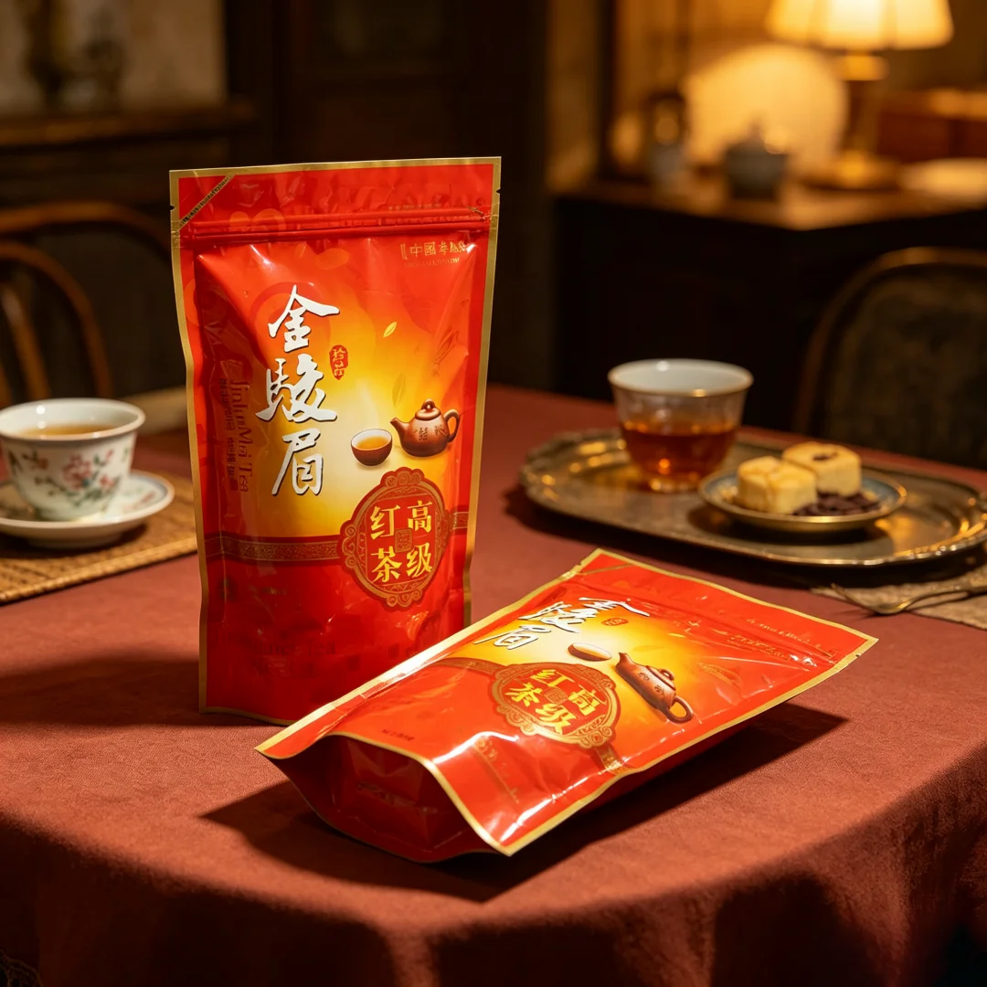 250g Jin Jun Mei Tea Zipper Bag Pu Erh Jinjunmei Tea Seal Bag Qi Men Gongmei Maojian Dragon Well Mao Jian Green Tea Packing Bag