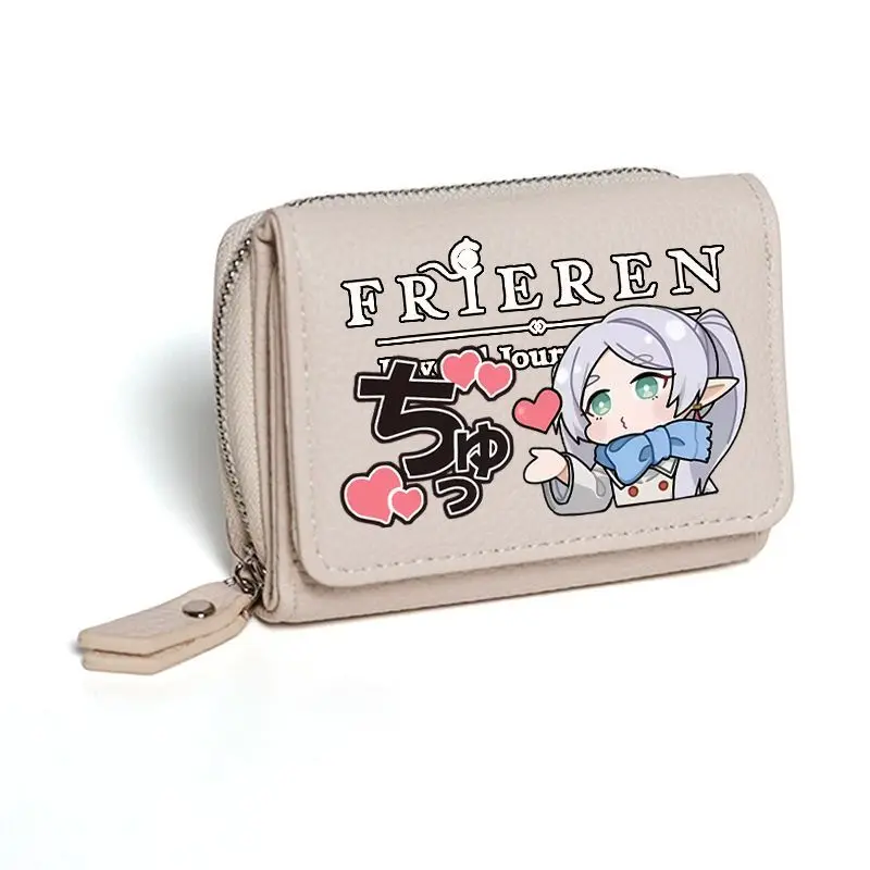 프리렌: 여행의 끝 너머 애니메이션 상품, 고품질 짧은 유니버설 스냅 지갑/카드홀더, 머니 클립, 가죽 지갑