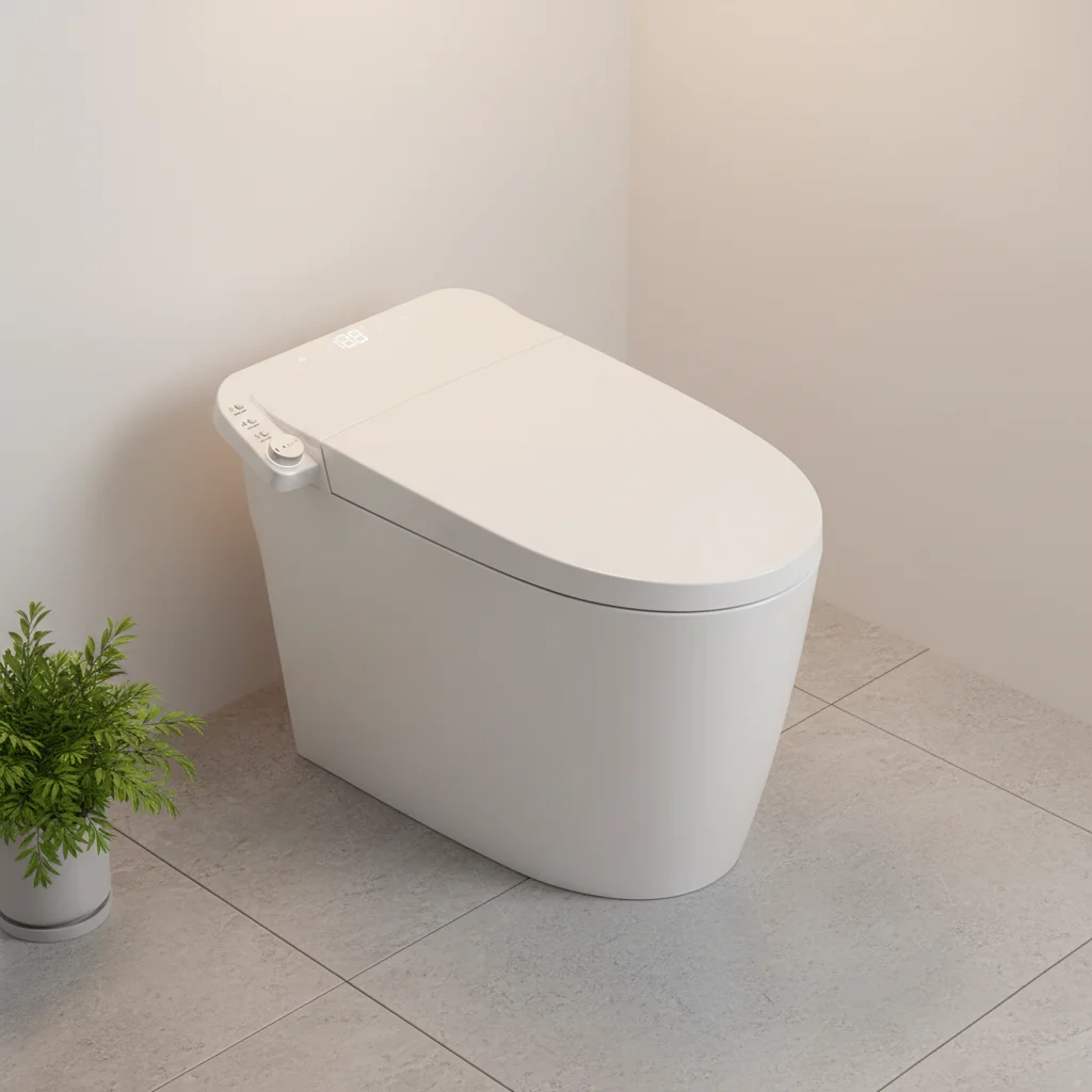 

Современный удлиненный умный цельный унитаз с автоматическим подогревом сиденья S-Trap с дистанционным управлением, интеллектуальное биде, туалет, посуда для ванной комнаты