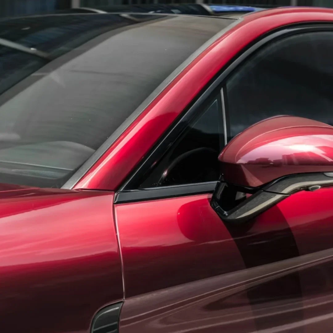 2025 Pet Liner Super Bright Chrome Metallic Paint Protection Soul Red Vinyl Wrap Rolls voor auto