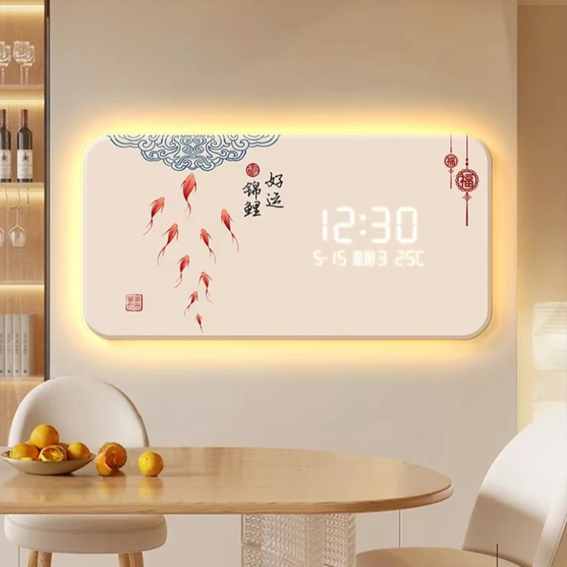 xx- Security Wall Clock Fashion Nordic Style Aesthetic Luxury Digital Clock Decor Living Room Orologi Da Parete Home Decor^