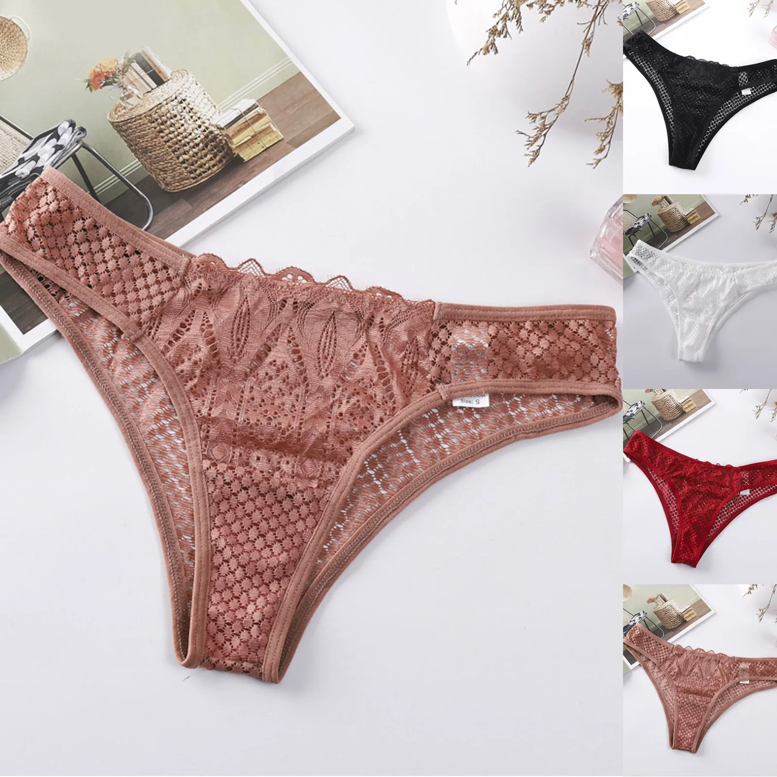 Panties For Women High Waist Women'S Sexy Lace Underpants Women'S Transparent Mesh Hook Briefs AzdıRıCı Iç çAmaşıR KadıN