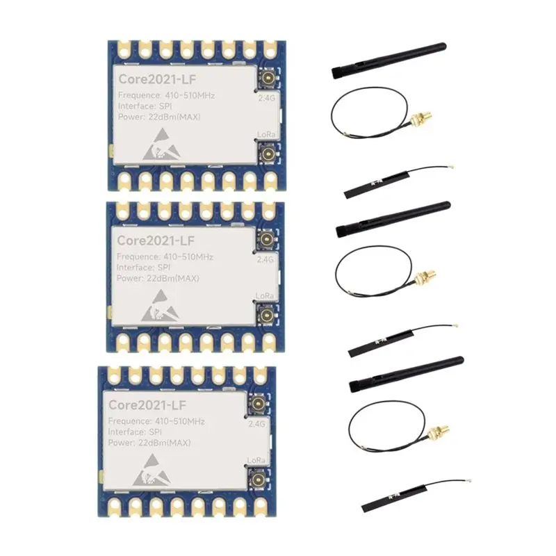 

Lorawan Lora Dual Band Module 410Mhz-510Mhz LR2021 3PCS Core2021-LF Core2021 Low Power Multi-Protocol Iot For Smart Home