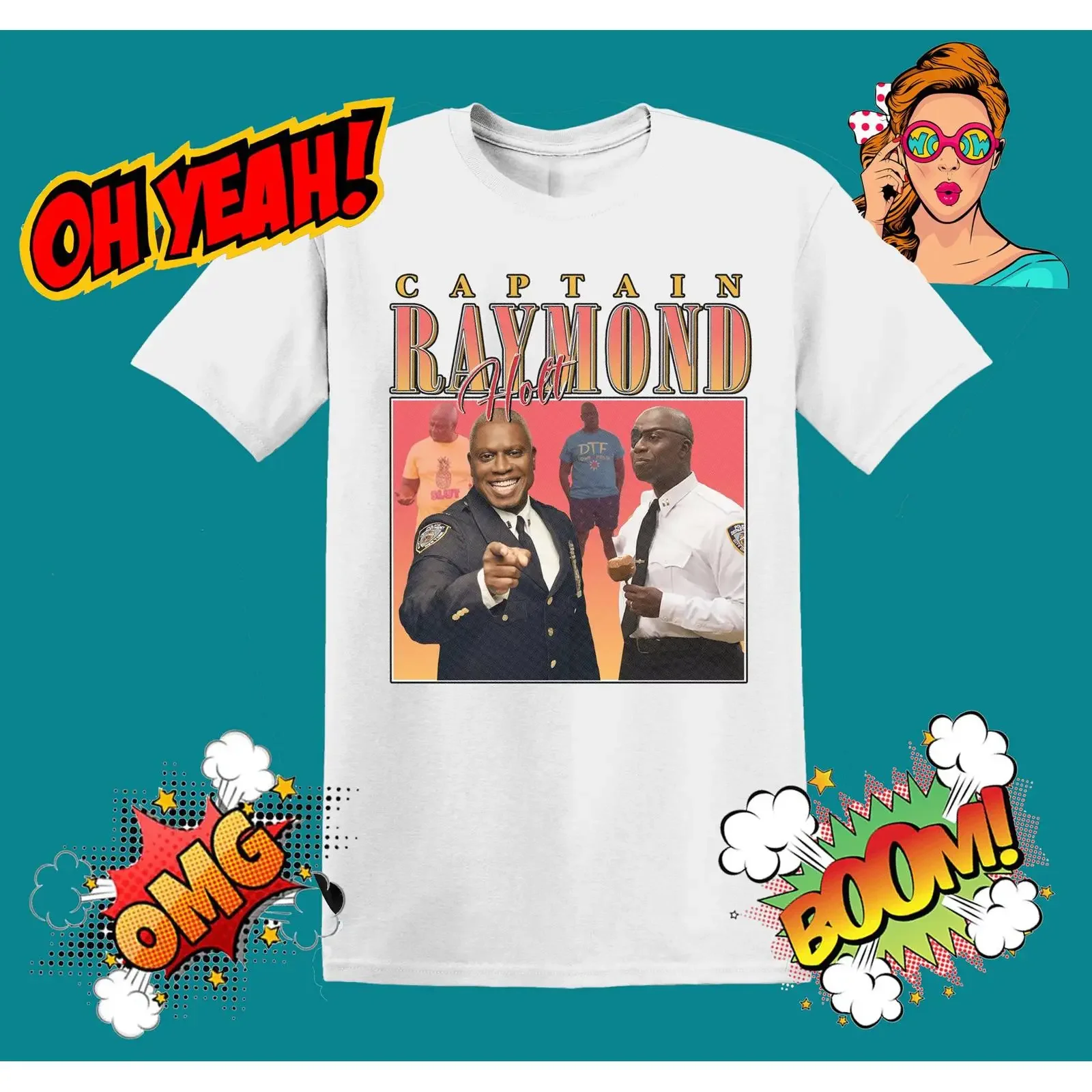 Captain Ray Holt Homicide Life on the Street Homage T shirt MU66 vintage Washed fashion Casual Top For Everyday Wear Stretched