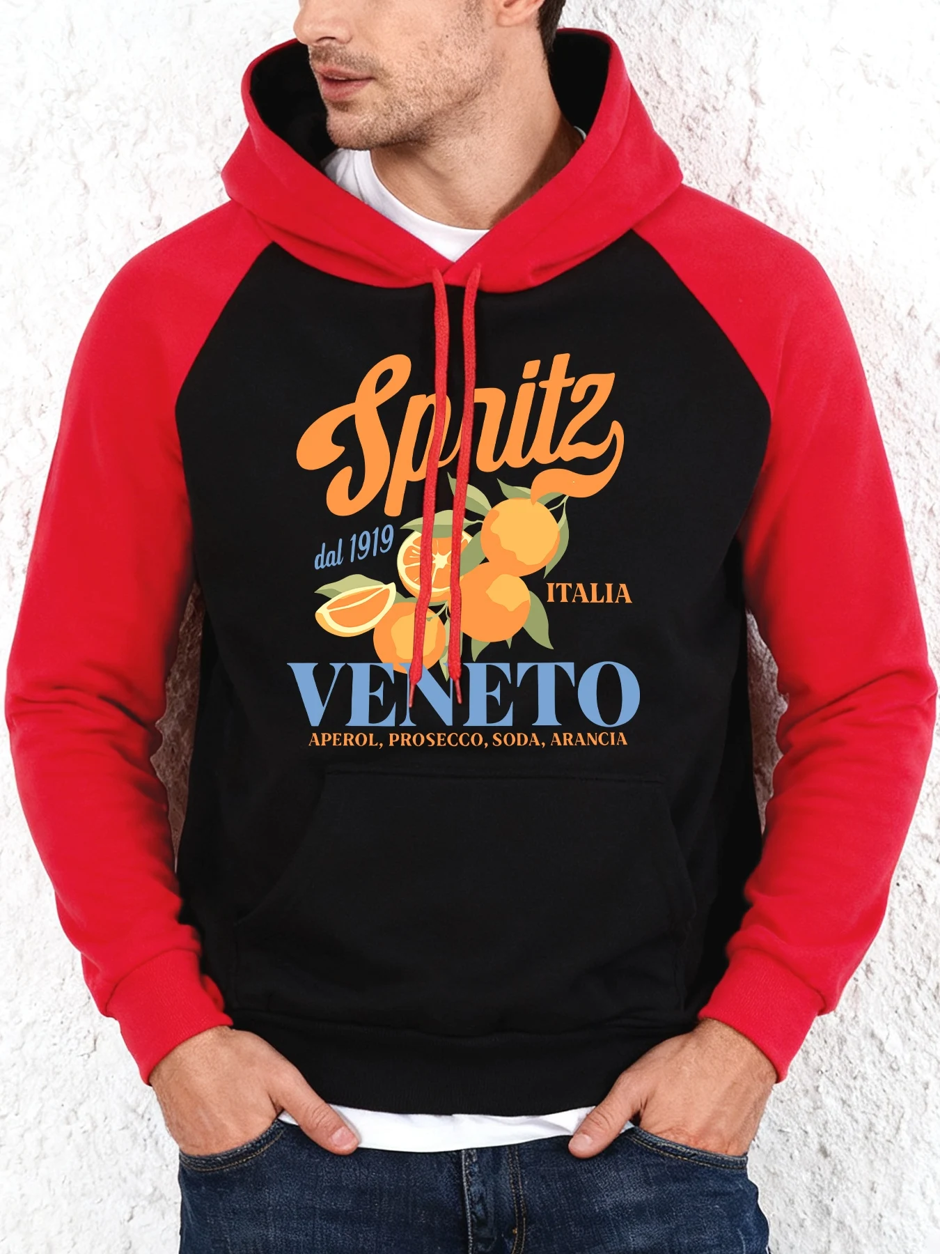 Aperol Spritz Veneto تصميم الخريف راجلان هوديس الرجال موضة كنزة صوف هودي كبيرة الحجم الشارع الشهير الشارع ملابس علوية غير رسمية #2