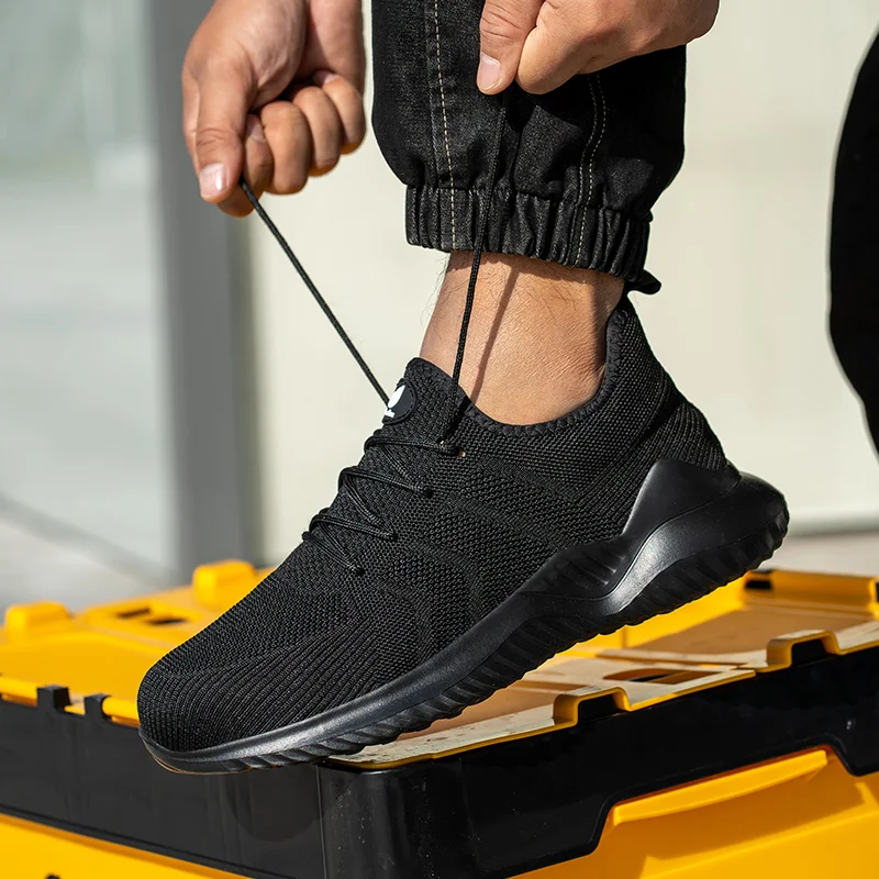 أحذية أمان للعمل للرجال بمقدمة فولاذية مضادة للتحطيم وخفيفة الوزن وقابلة للتنفس ومضادة للثقب كاجوال أحذية غير قابلة للتدمير #6