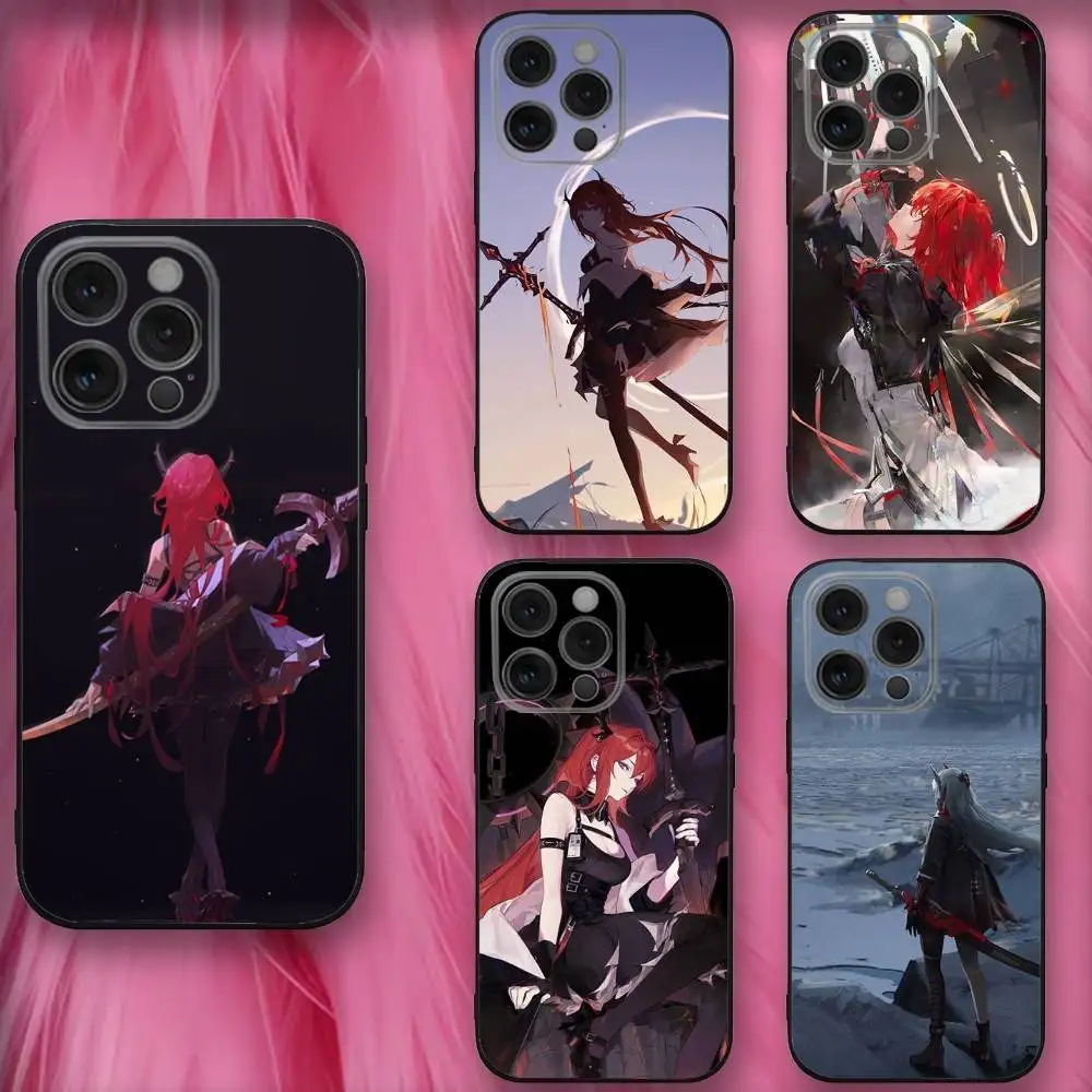 

Game A-Arknights Phone Case For iPhone 16,se4,15,14,13,12,11,Pro,X,XS,Max,XR,Plus,Mini Soft Black Cover