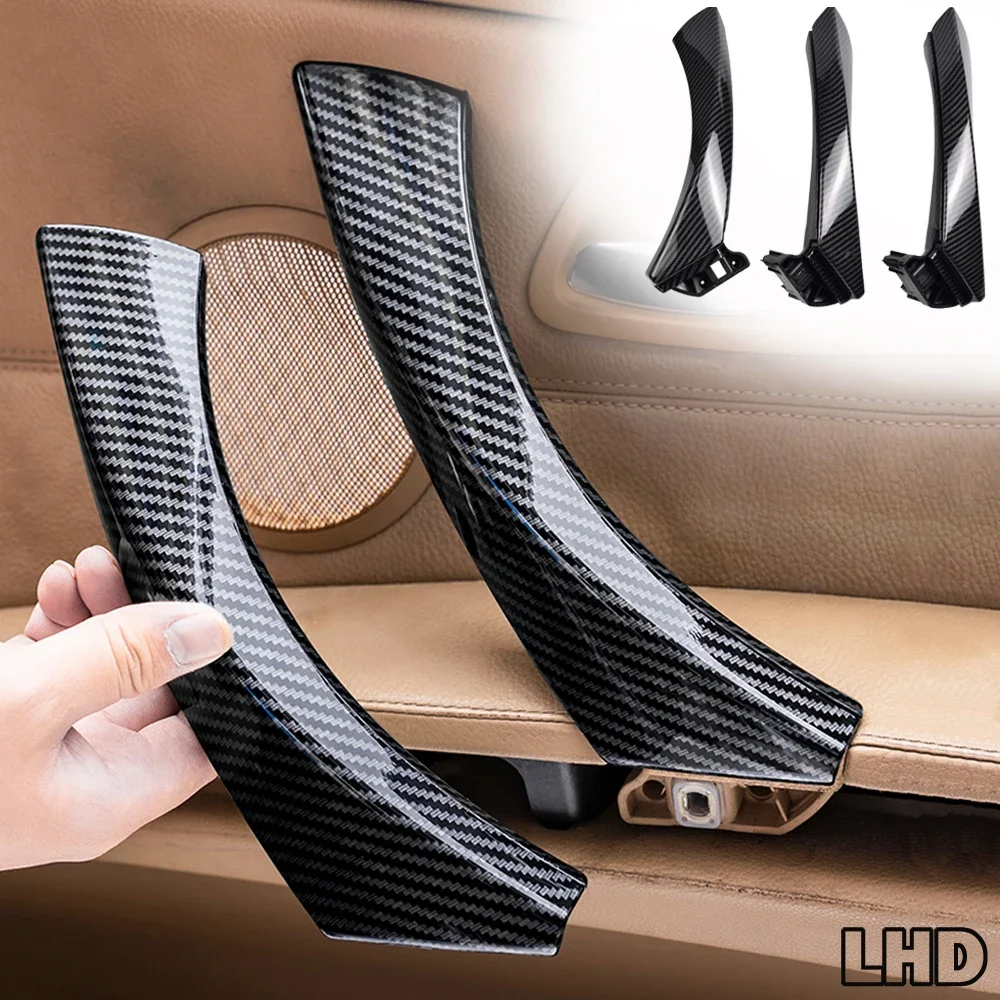 Car Accessories Carbon Fiber Inner Door Handle Panel Pull Trim Cover For BMW 3 Series E90 E91 E92 316 318 320 325 328i