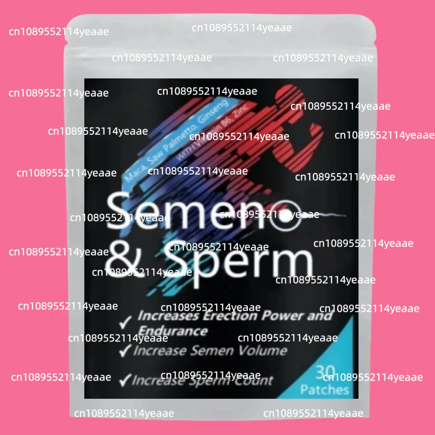 أقوى السائل المنوي والحيوانات المنوية، رقعة الخصوبة للذكور، زيادة حجم السائل المنوي، عدد الحيوانات المنوية، 30 رقعة، تركيبة أداء متقدمة للذكور #1