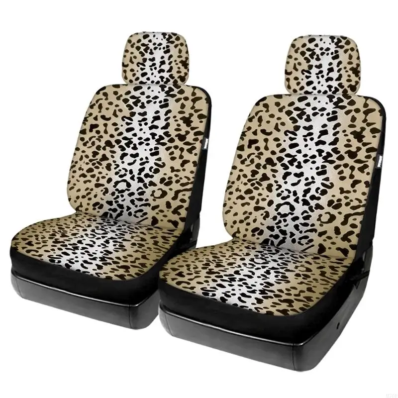 M76E Modernes Farbverlaufs-Leopardenmuster-Autositzbezüge-Set, weicher Polyester-Sitzschutz, einfach zu warten und zu – Detail 5