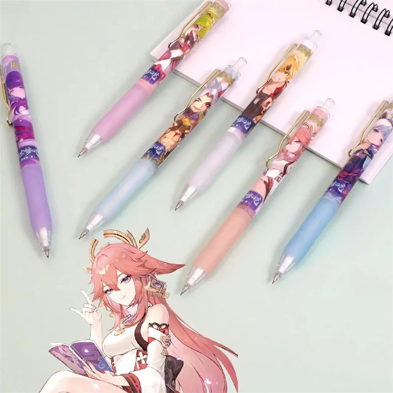 36 pcs/lot Creative Genshin Impact Mechanical Pencil Cute 0.5mm Student Automatic Pen For Kid School Office Supply