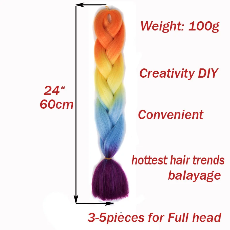 Synthetic Braids Hair Long Jumbo Stylish Wishing Braid Hair Extensions Trendy Chic Street Style Party Daily Versatile Hairstyle