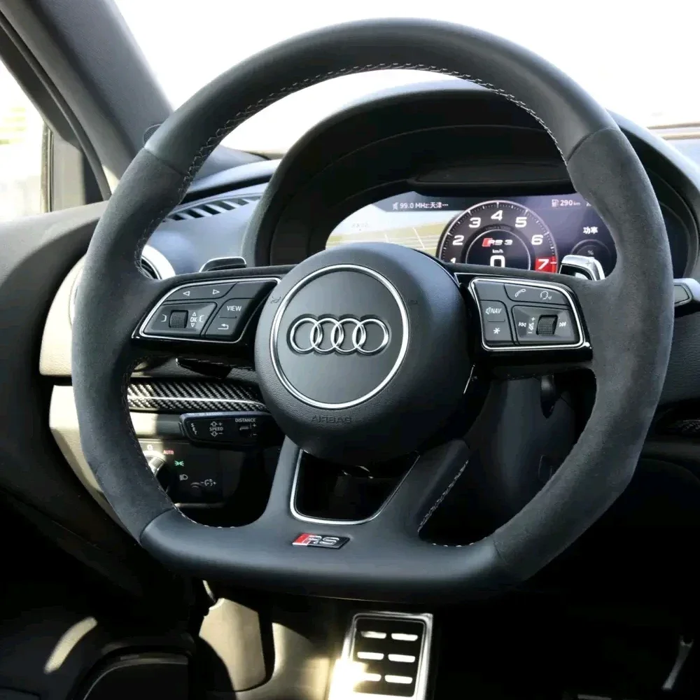 Black Silver Car Steering Wheel center Cover Sticker Logo for Audi A6L A4L A8L A1 A5 A3 A7 Q3 Q5 Q7 Refitting Emblem Accessories