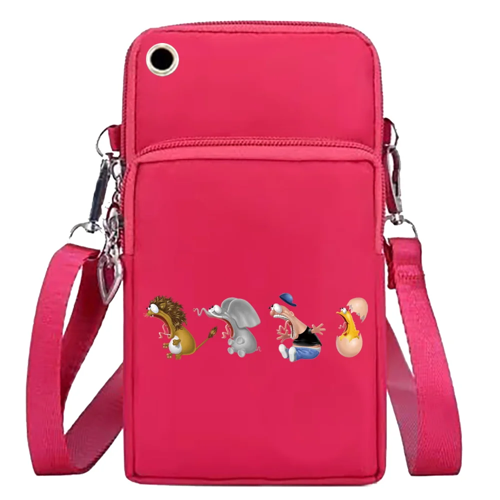 Mobile Phone Bag Wallets Crossbody Bags Wrist Pack Cartoon Print Organizer for Apple/Huawei/Samsung Cell Phone Packet Arm Purse
