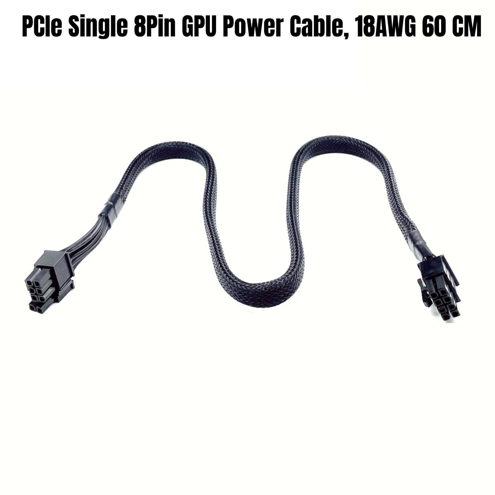 

PCIe 8Pin 6+2 Graphics Card GPU Power Cable for Corsair HX1200i, HX1000i, HX850i, HX750i Type 3 Modular Powers, Sleeved Net 60CM