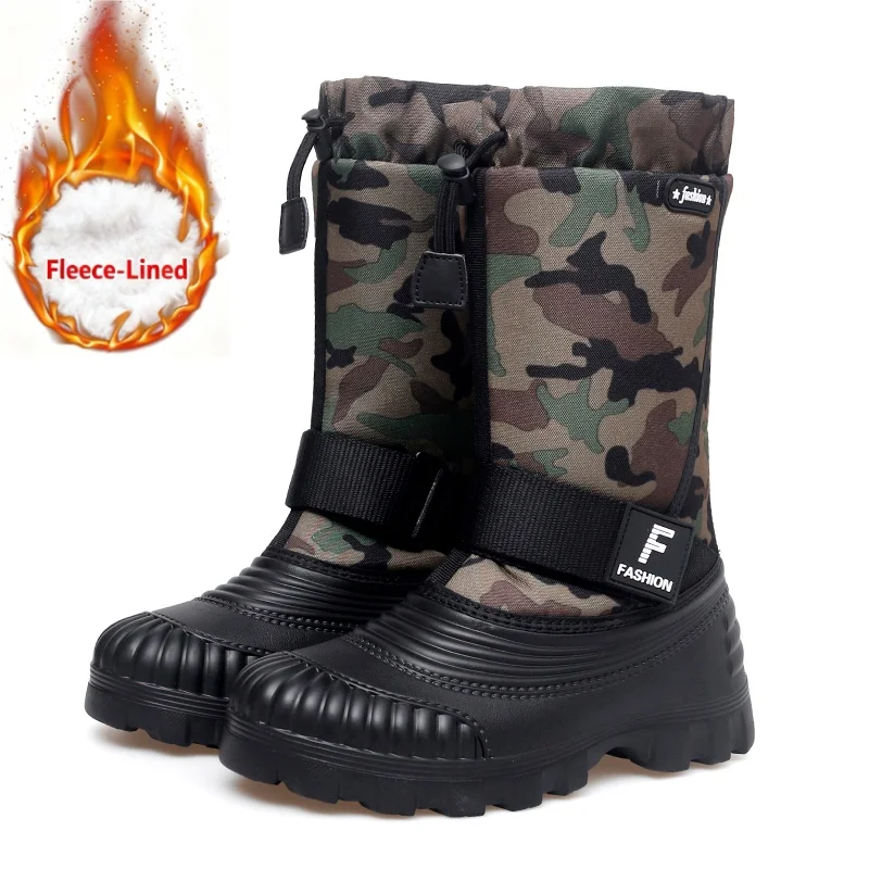 

Large-sized outdoor cotton shoes suitable for men, equipped with a thermal layer, suitable for wearing in snowy weather.