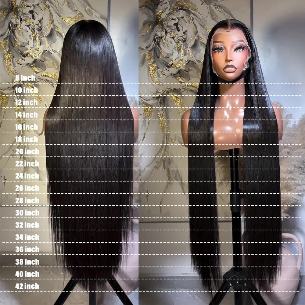 40 بوصة مستقيم الدانتيل الجبهة الباروكات شعر الإنسان قبل قطعها 250% الكثافة غير المجهزة البرازيلي شعر بشري لعذراء 13x6 HD الدانتيل أمامي