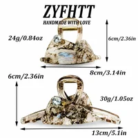 Lot de 2 pinces à cheveux ZYFHTT effet sable mouvant irisé pour femmes, pinces requin triangulaires rétro, pinces à cheveux tendance pour filles 2