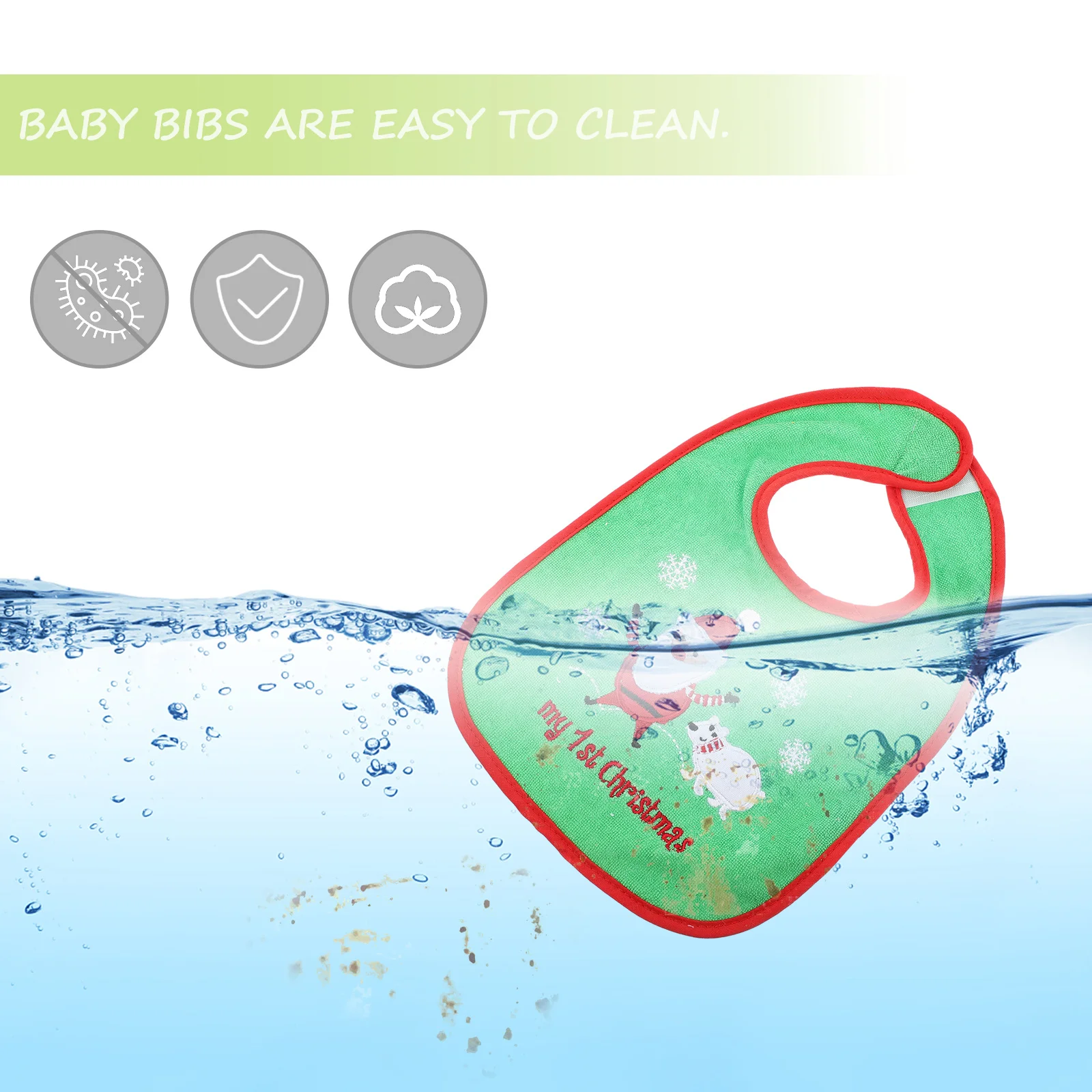 2 szt. Śliniak dziecięcy z świątecznym nadrukiem, ręcznik na ślinę, śliniak do karmienia, śliniak dla noworodka, niemowlaka, malucha, fartuszek, śliniak do jedzenia dla dzieci, śliniaki do karmienia dla dzieci