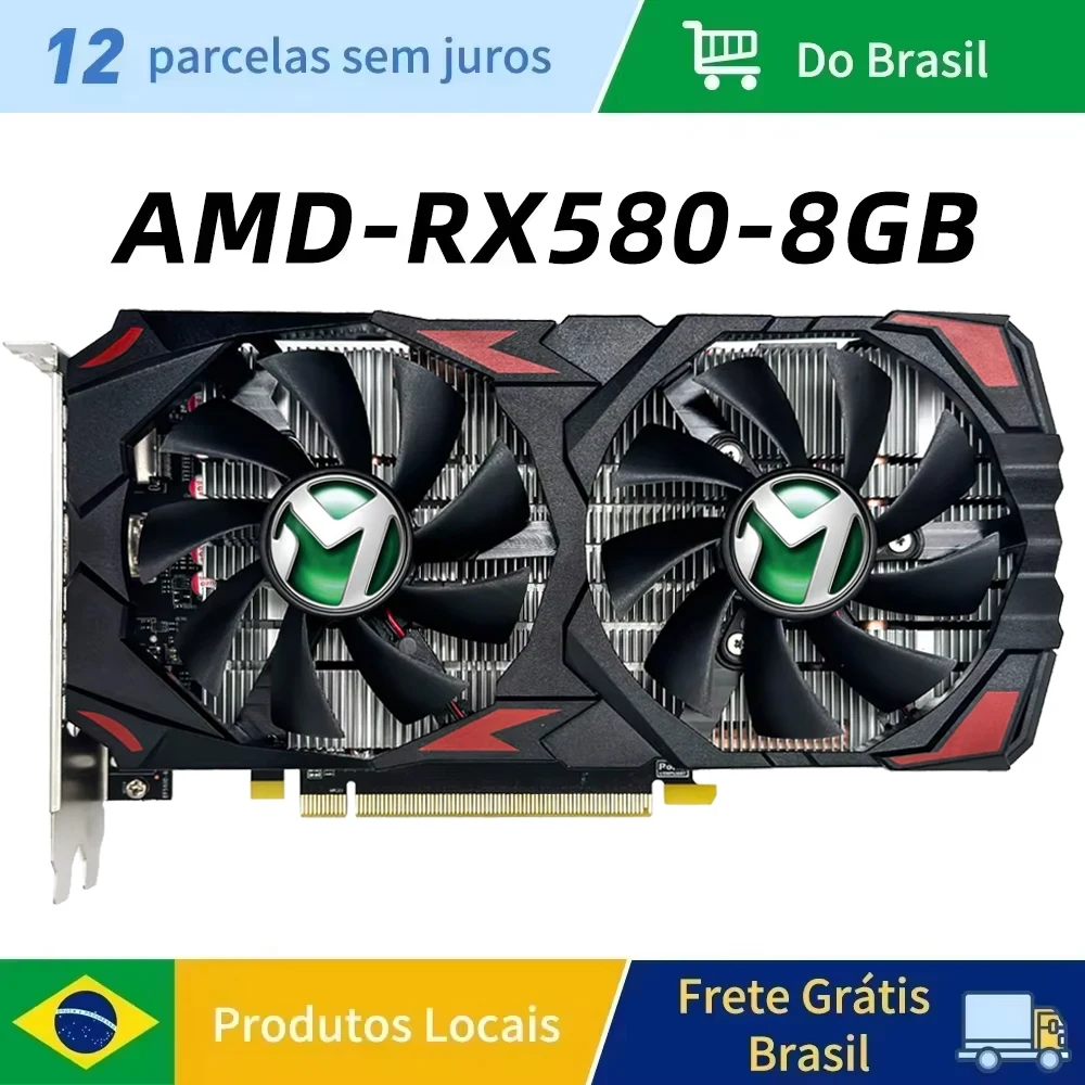 

MAXSUN AMD RX 580 8GB 2048SP 6Pin Placa De Video Gaming Graphics Card GDDR5 256Bit PCI Express 3.0 ×16 Radeon GPU rx580 8g