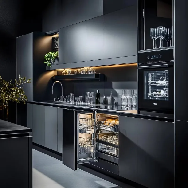 

Custom Luxury Stainless Steel Wall Cabinet with Kitchen Sinks Premium Kitchen Cabinets