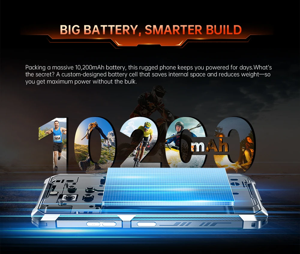 Cubot KingKong ES 3 Rugged Smartphone 16GB(6+10)+256GB Android 15 10200mAh 33W 6.745''120Hz 4G Mobile Phone NFC/GPS 48MP+16MP