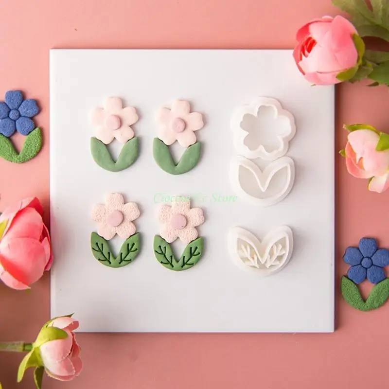 X90F Flower Clay Cutter Flower Clay Earring Cutter Clay Molds Clay Earring Cutter for Clay Jewelry Making