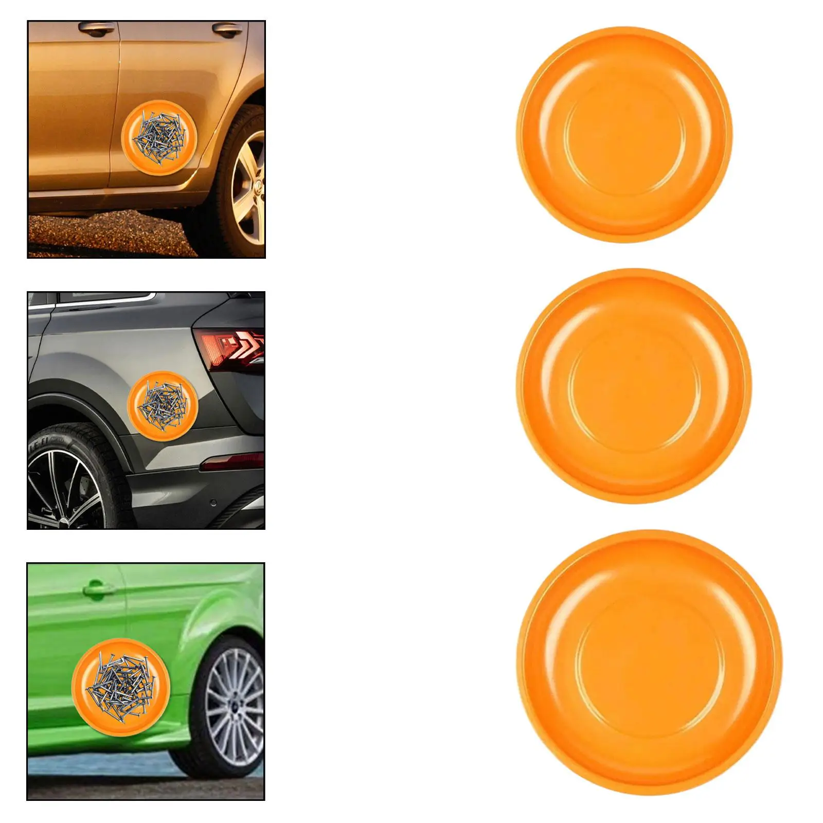 

Magnetic Parts Bowl Screw Storage Container Sturdy Multipurpose for Motor Repair Accessory Portable Stainless Steel Dish Orange