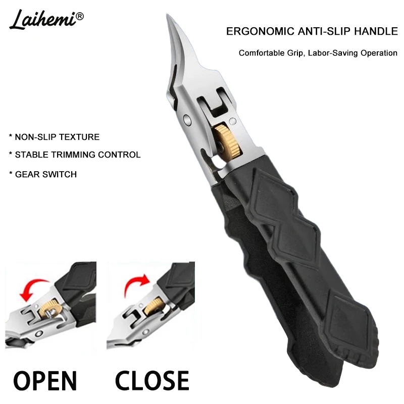 45 ° Gebogene Nagelknipser für eingewachsene Zehennägel, ultrascharfe Edelstahl-Zahnradsperre, ergonomischer Hochleistungs-Nagelknipser für dicke, harte Zehennägel – Detail 6