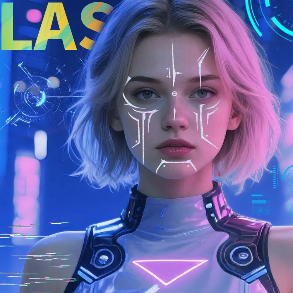 ملصقات الوشم التأثيرية للهالوين مجموعة صيد الساحرة Lumi الرسوم المتحركة بالليزر مرحلة البرق ماكياج ملون دائم الوجه ملصق #4