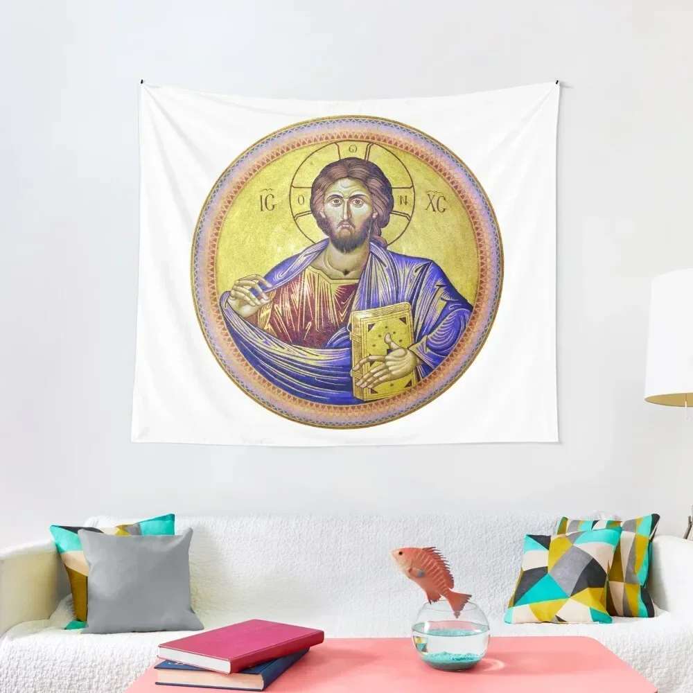 

Christ Pantocrator -Church of the Holy Sepulchre in Jerusalem Tapestry House Decorations Aesthetic Decoration Tapestry
