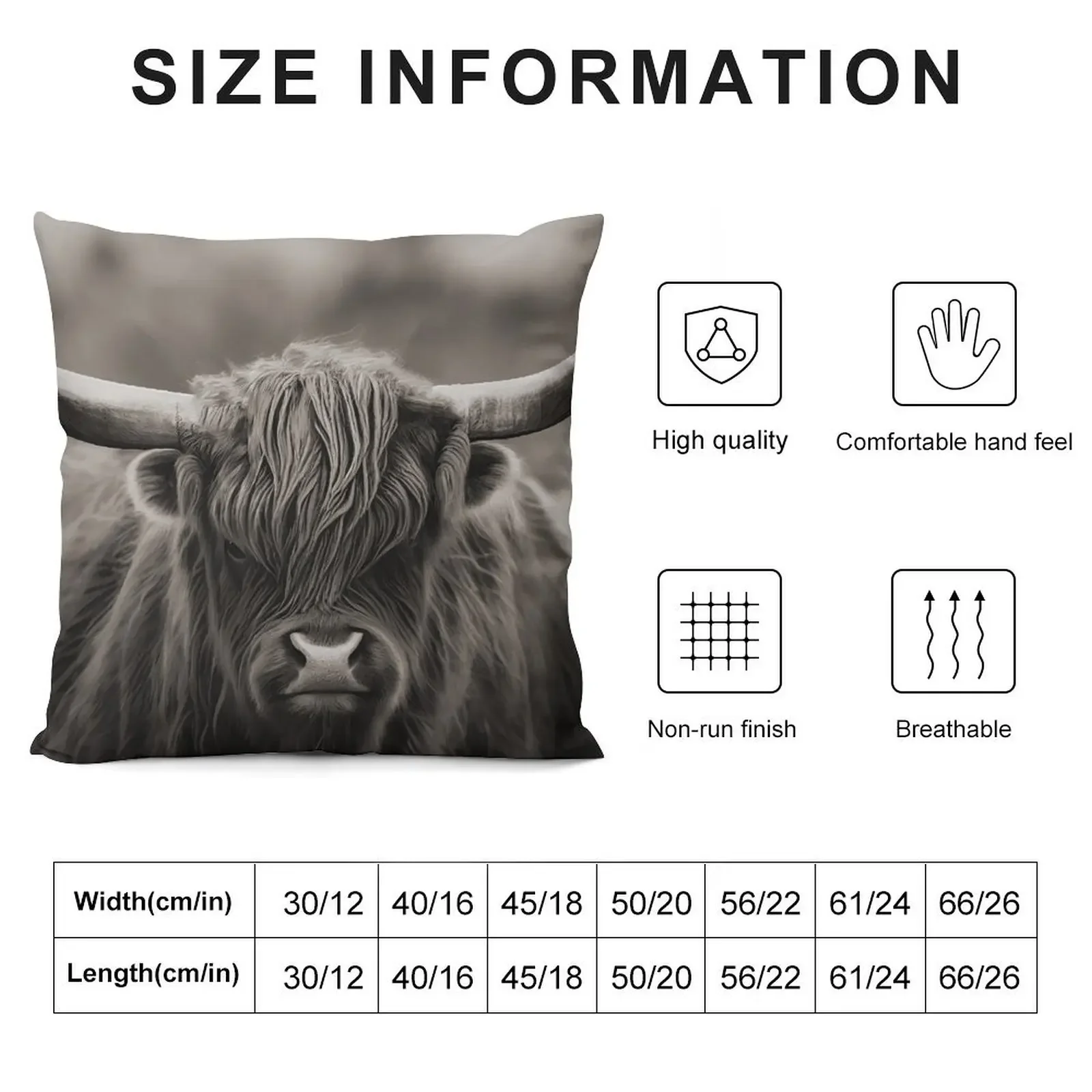 The Great One, Highland Cow Throw Pillow Decorative Sofa Cushion Sofa Pillow Cover pillows decor home Covers For Sofas pillow