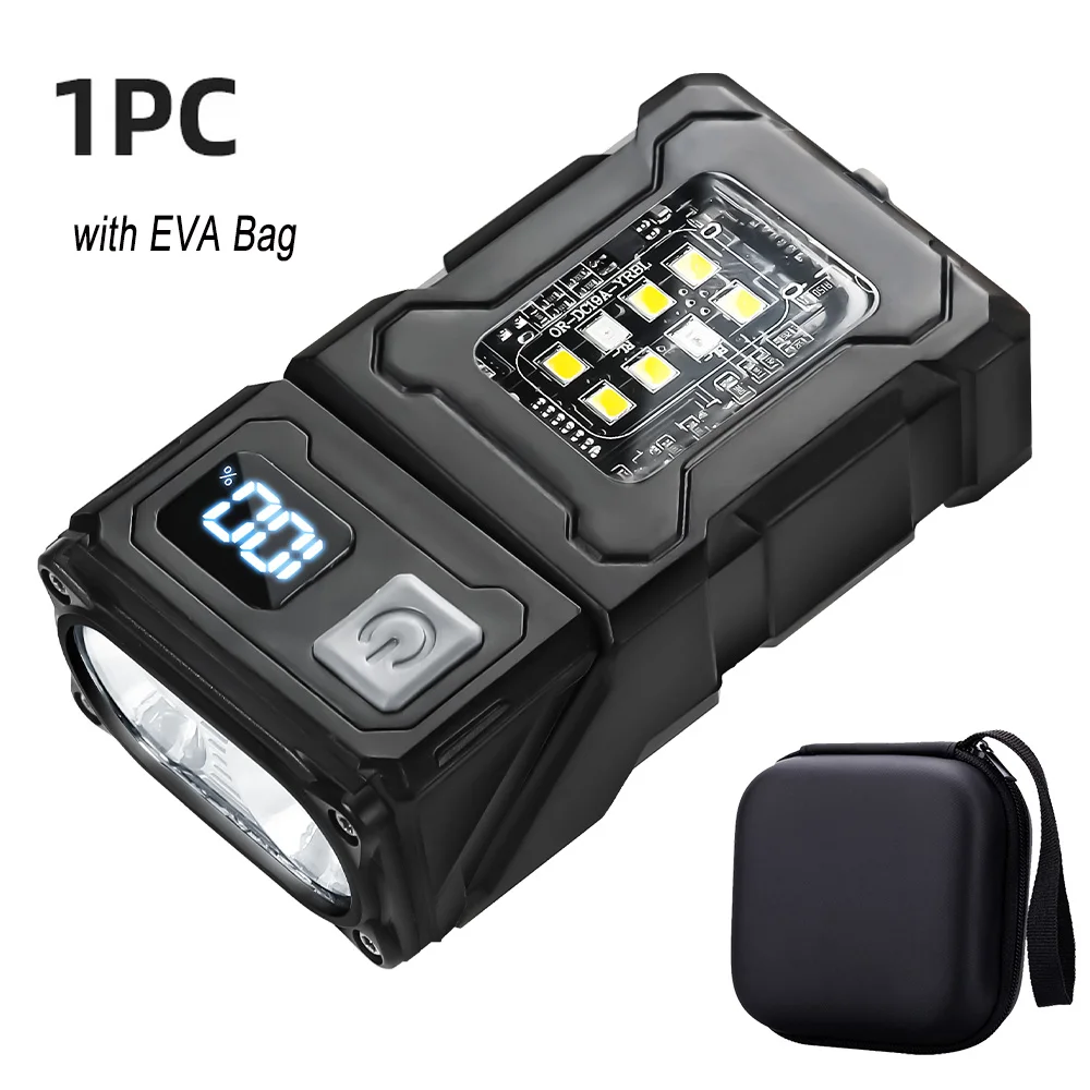MINI USB oplaadbare LED-zaklamp Draagbare staartmagneet Werklamp Super heldere campinglantaarn Zij-COB noodzaklamp