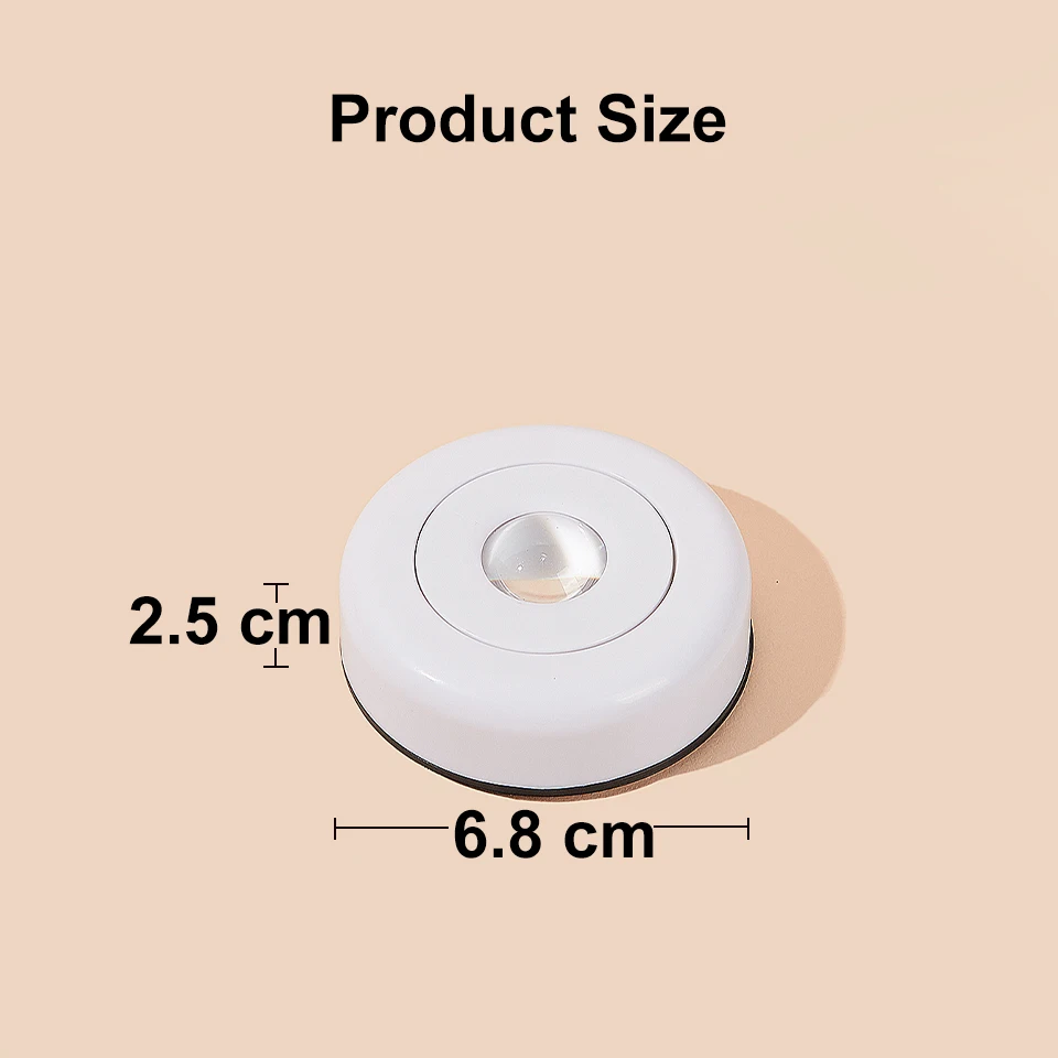 Round Push Button Sunset Lamp AAA Battery Powered Night Light for Cabinet Closet Kitchen Background Wall Display Bedroom Decor