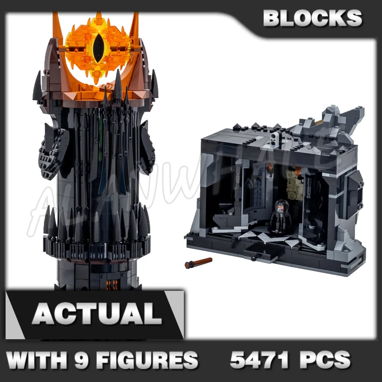 

5471 шт. кольца King Baradura Tower Black Dark Volcano Castle Ominous Fortress 80354 строительные блоки игрушки, совместимые с моделью