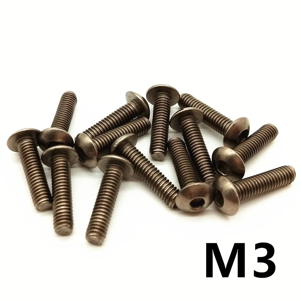 M3x5 6 8 10 12 15 20 25 30 35 40 45 50mm Ti Titanium Bolt Truss Head Ti Color Not Polished Grade 2 Titanium Screw Ti Fastener