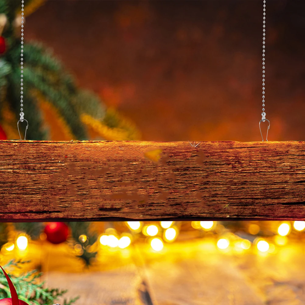 

24pcs Hanging 28cm Silver Bead Chain Hanging Chains With Hooks Hooks for Plants Billboards POP Decor Metal Accessories