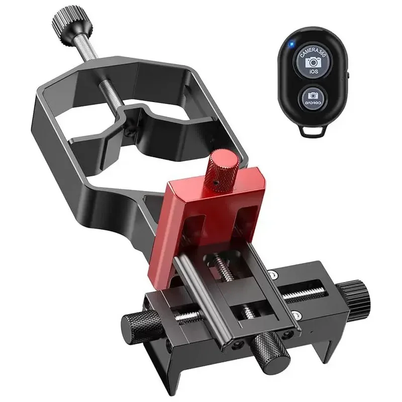 Three-Axis Metal Phone Holder Adapter, Multi-Function Mount for Astronomical Telescope & Microscope Photography